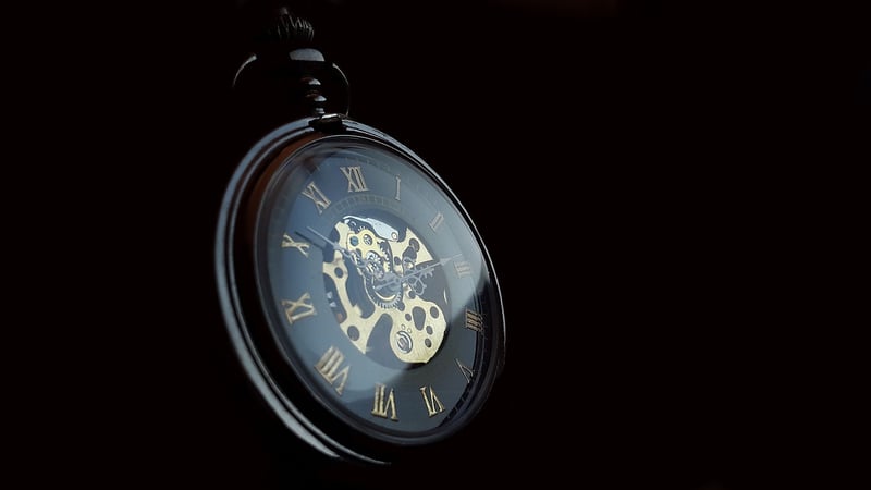 Clock showing time travel concept